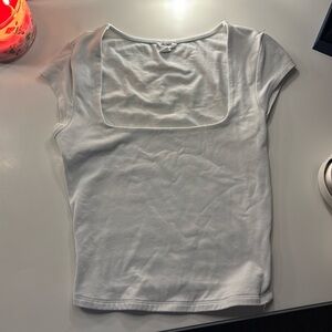 garage white squareneck top